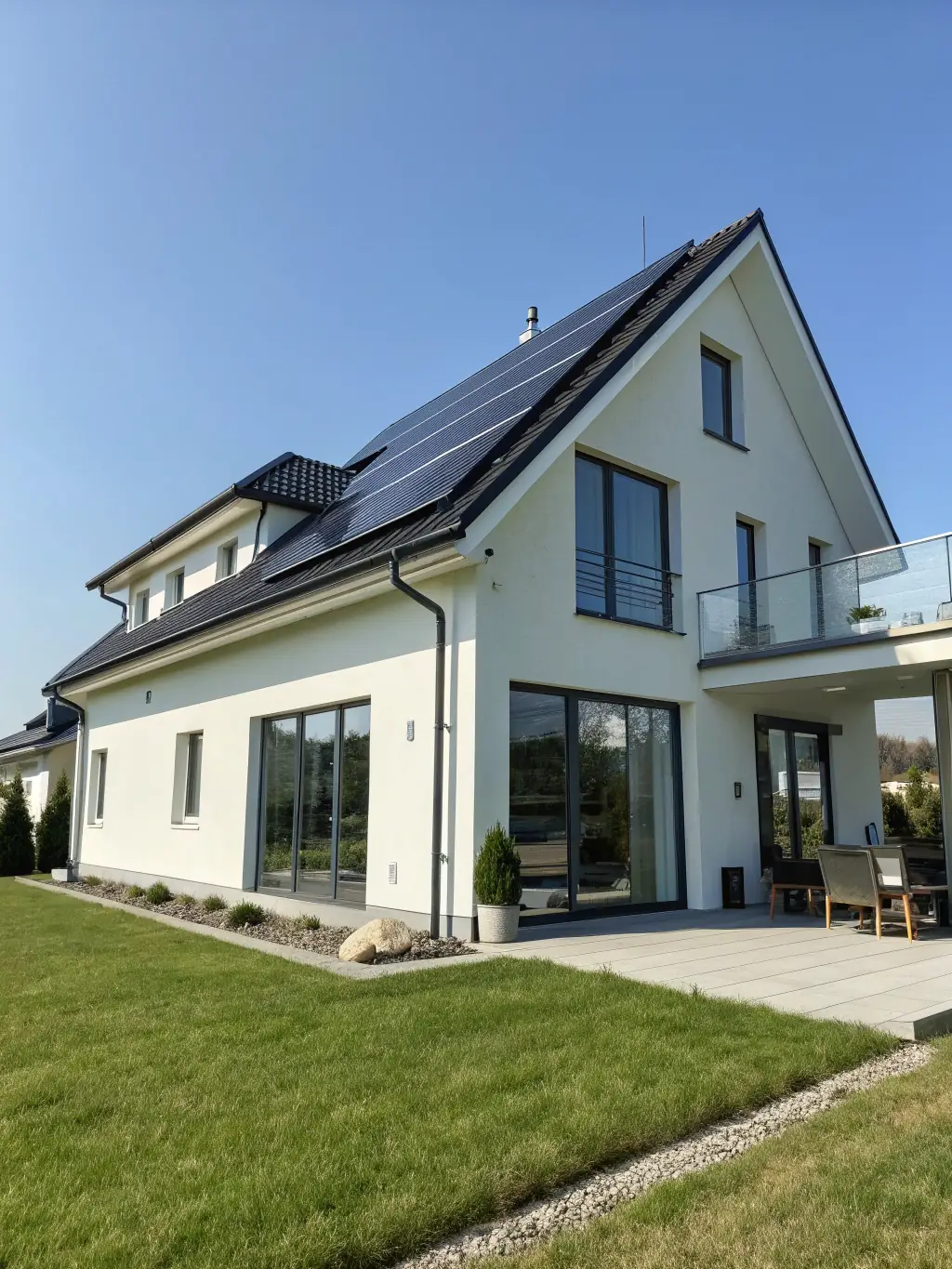 A compact and efficient floor plan for a starter home, featuring a single-car garage and a small backyard.